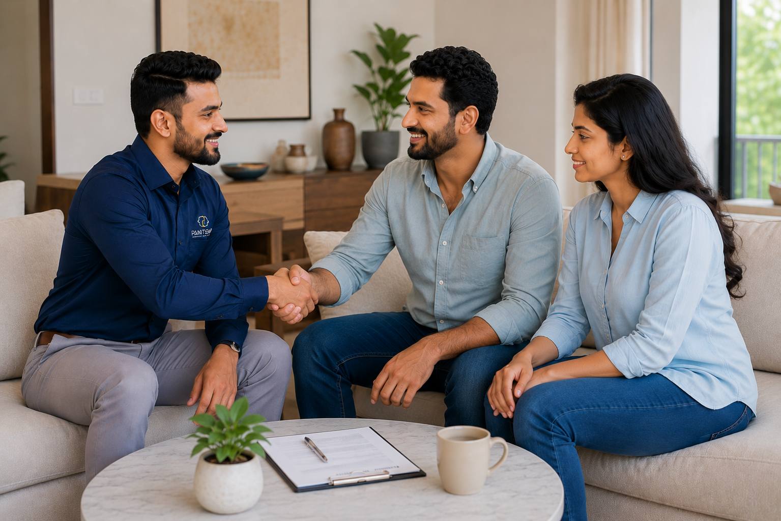 Handshake at project completion